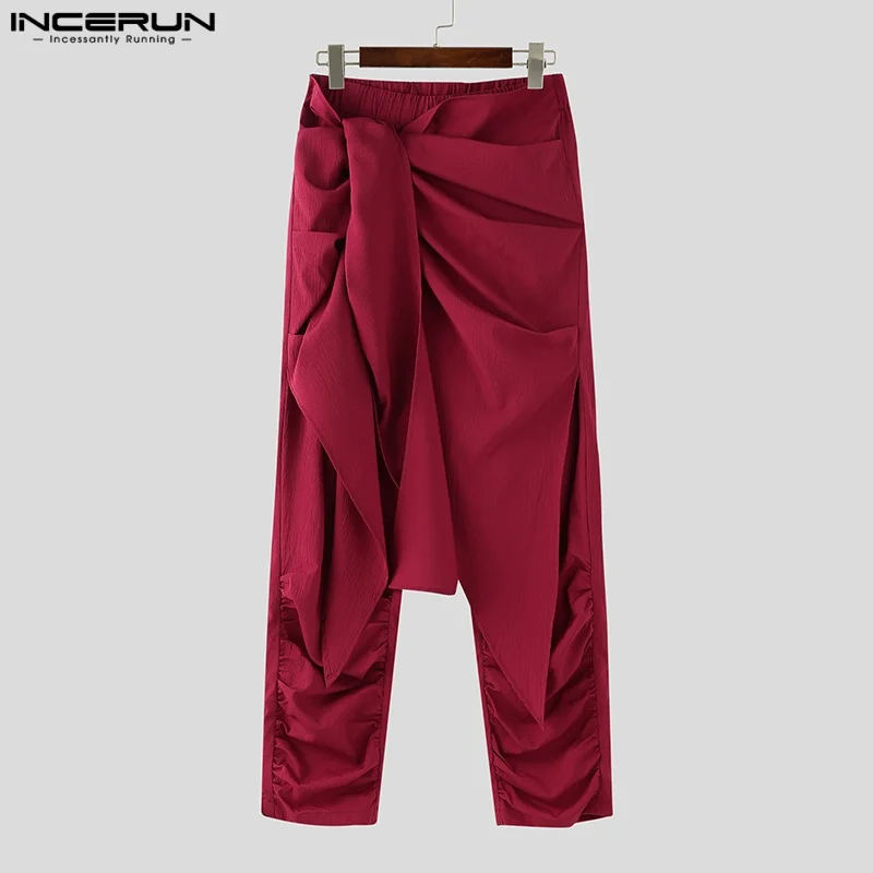 INCERUN Men’s Harem Pants – Pleated Oversized Casual Trousers, Summer Streetwea