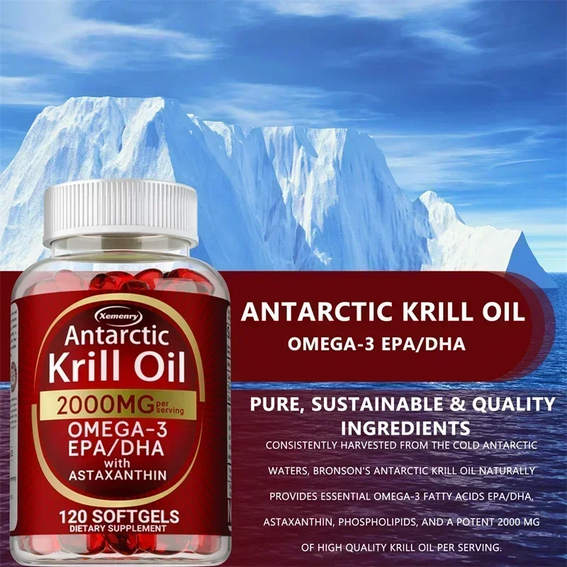 Antarctic Krill Oil Capsules – Brain Joint Heart & Immune Support  | Free Shipping