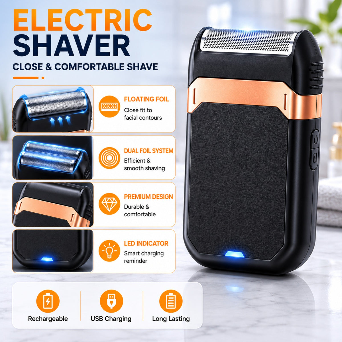 Rechargeable Electric Grooming Kit with LCD Display — Portable Men's Trimmer Set