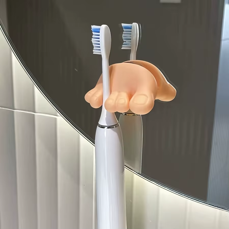2-Piece Suction Cup Toothbrush Holder | Wall-Mounted Bathroom Storage Clips | No-Drill Organizer | FREE SHIPPING