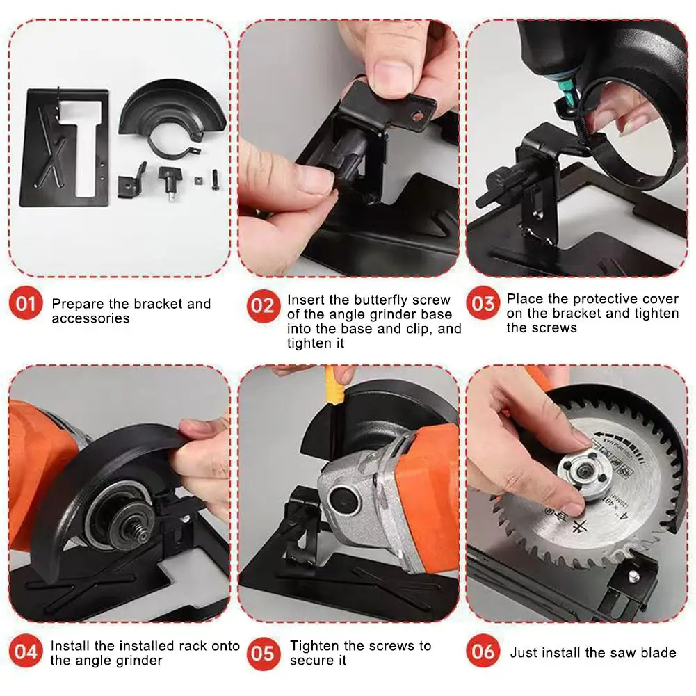 Universal Angle Grinder Stand Bracket – Heavy Duty Cutting Machine Holder Base for Woodworking