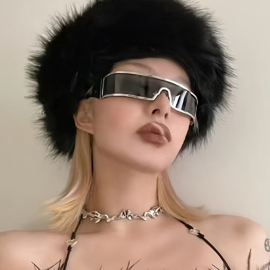 Premium Cyberpunk Style Men's Sunglasses, Fashionable Futuristic Tech-Inspired Narrow Frame Eyewear, Suitable for Parties and Holiday Gifting