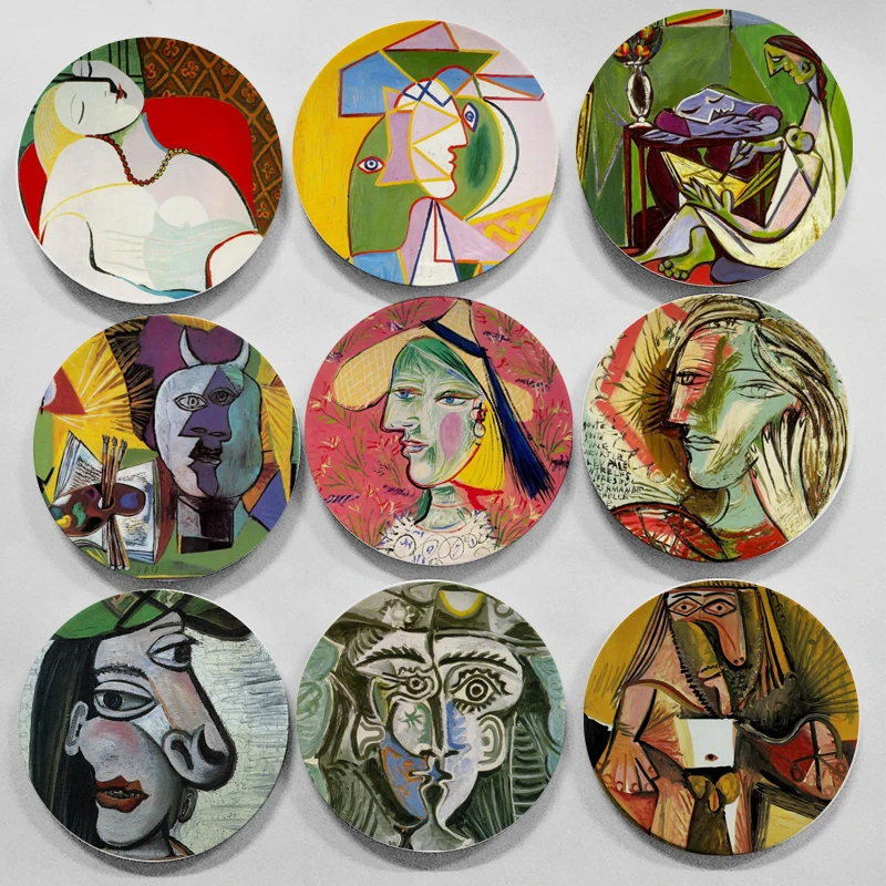 Picasso Inspired Abstract Ceramic Decorative Plate Wall Art Hanging Display Serving Tray