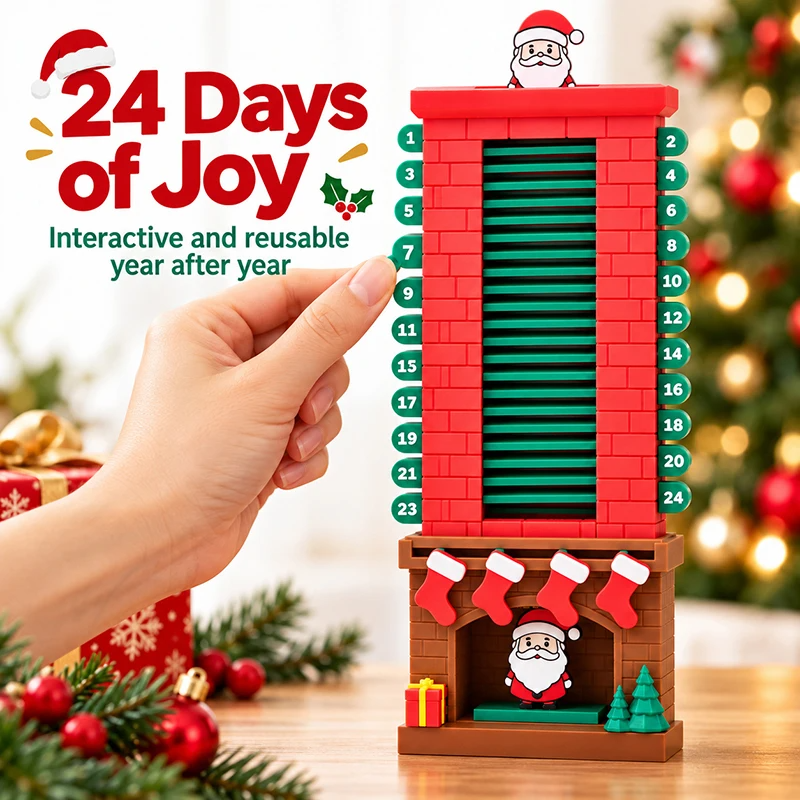 3D Printed Santa Chimney Advent Calendar | 24-Day Christmas Countdown | Interactive Holiday Decor | FREE SHIPPING 🎅🎄