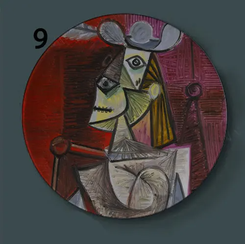 Picasso Inspired Abstract Ceramic Decorative Plate Wall Art Hanging Display Serving Tray