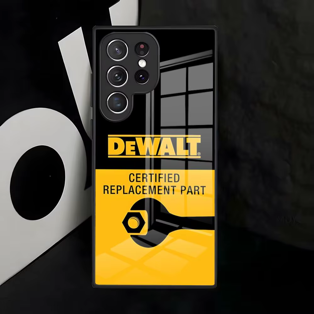 DeWalt Tools Logo Tempered Glass Phone Case for Samsung Galaxy S Series & Note