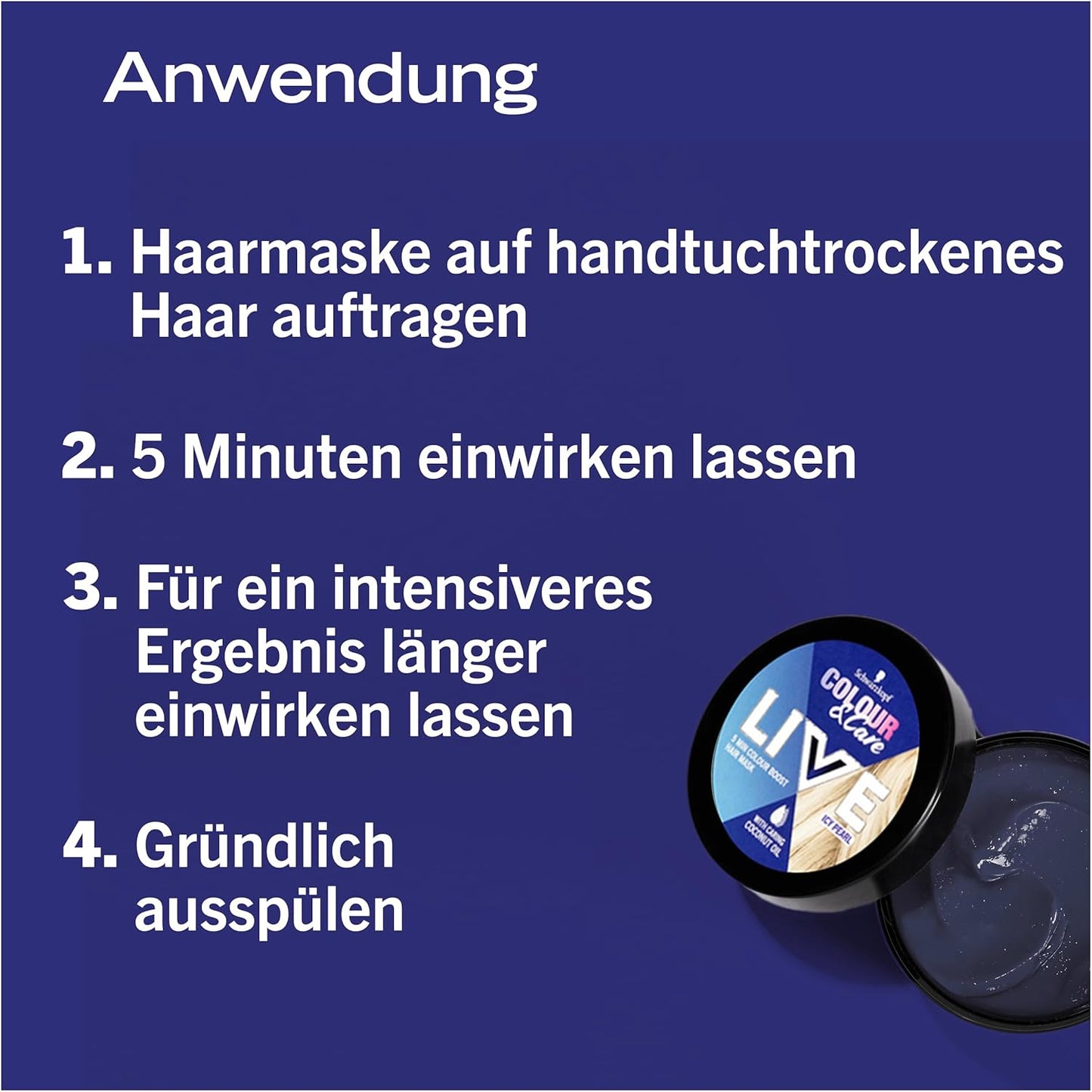 Schwarzkopf Live Colour & Care Pearl (150 ml), 5 Minute Colour Boost Hair Mask,  From Germany