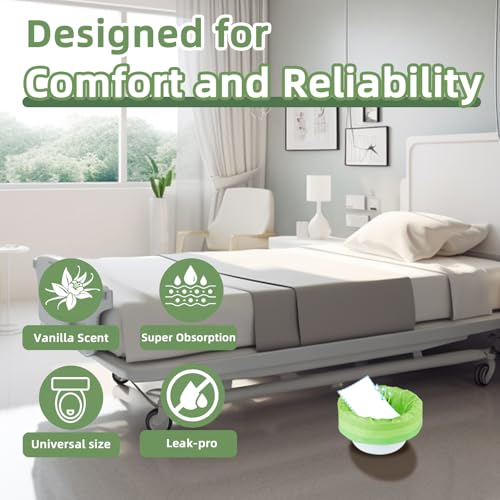 50 Pack Commode Liners with Super Absorbent Pads – Universal Fit for Standard Commodes – Free Shipping