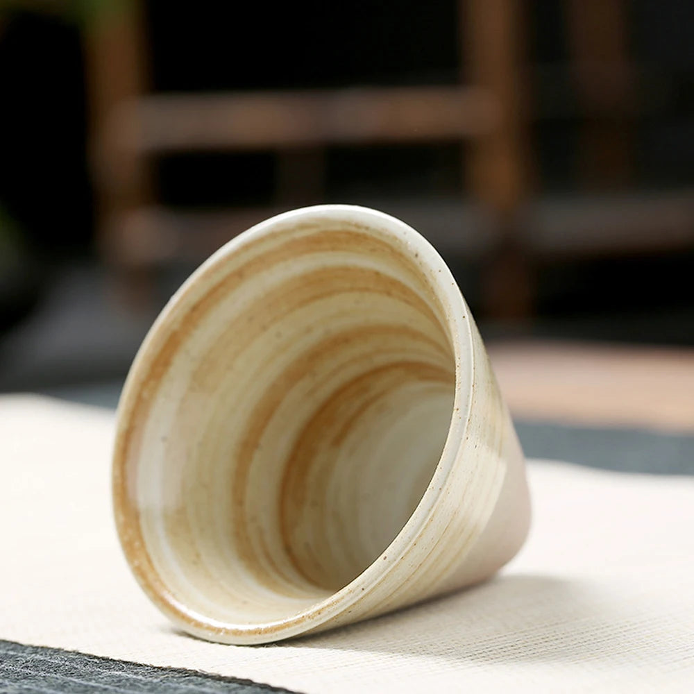 Creative Retro Ceramic Coffee Cup – Japanese Style Handmade Pottery Mug for Coffee, Tea & Latte Art