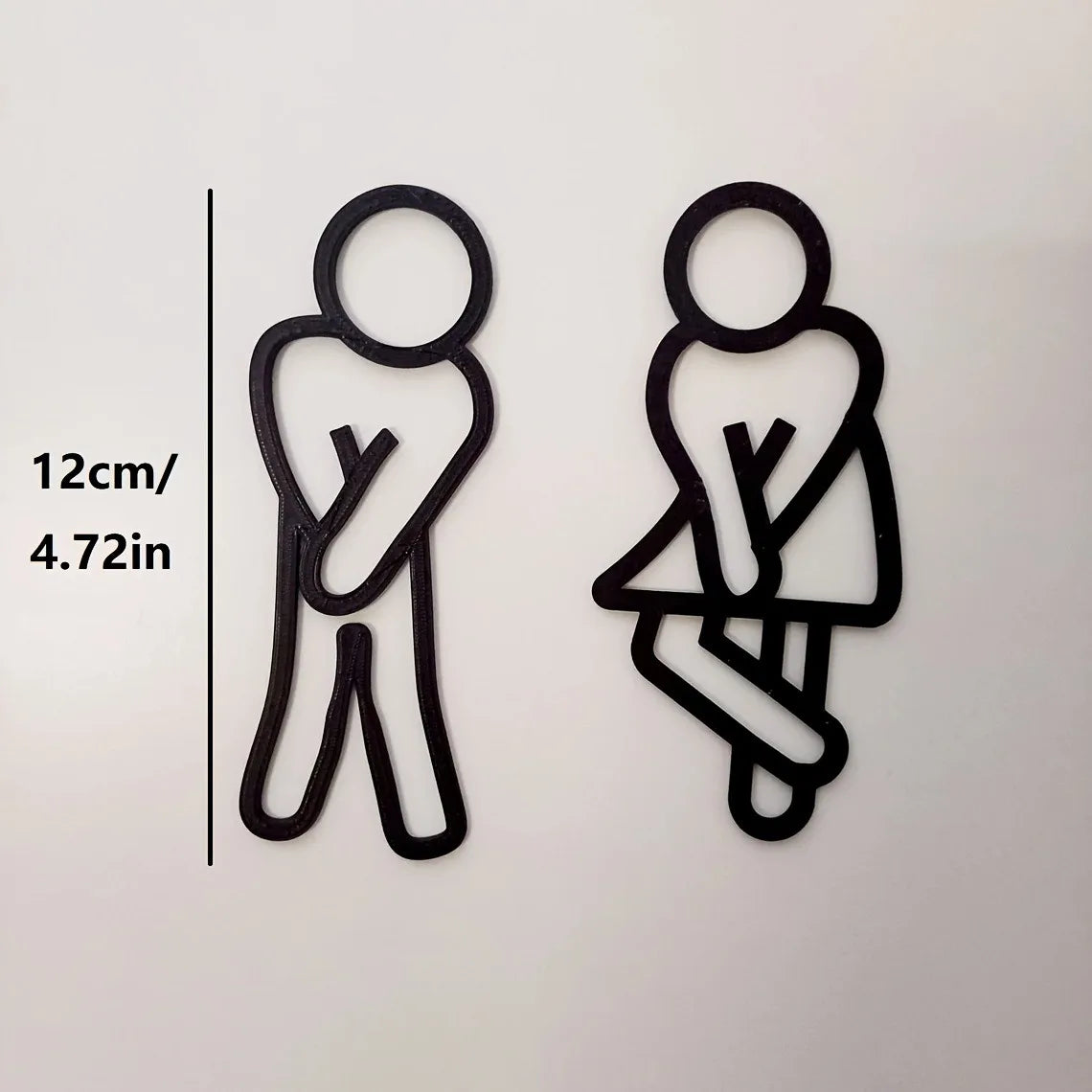 Creative 2D Flat Restroom Door Signs for Men & Women – Toilet Signage Wall Stickers for Restaurant, Hotel & Cafe – Free Shipping