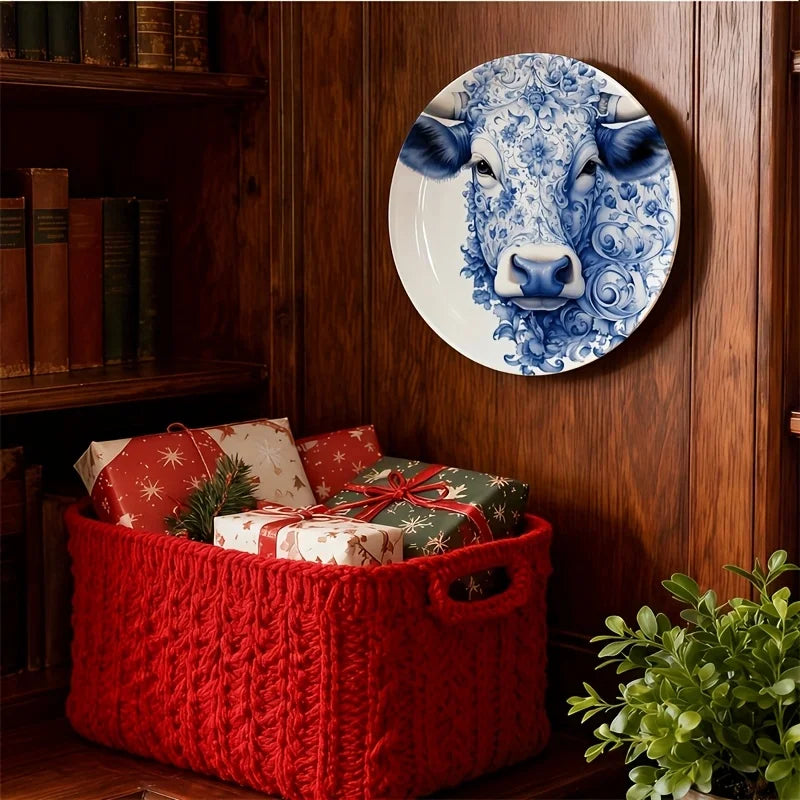 Nordic ceramic wall decor plate-  Ox Bull Head