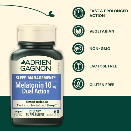 Melatonin 10mg Dual Action Extra Strength Sleep Support Tablets 160 Count by Adrien Gagnon-Free Shipping