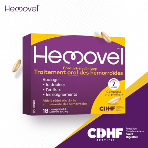 Hemovel Oral Treatment Hemorrhoids Clinically Proven Diosmin 600mg 18 Tablets | Free Shipping