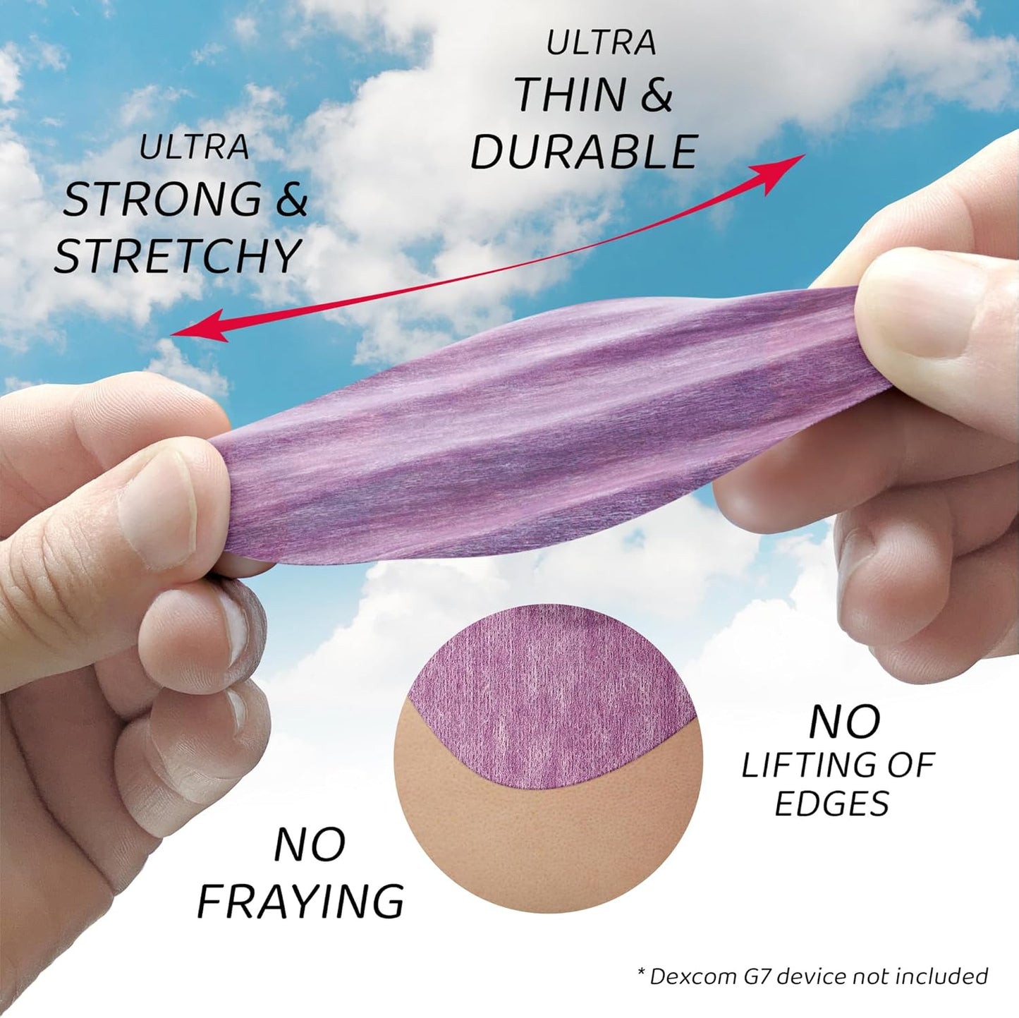 Not Just A Patch Air Dexcom G7 Adhesive Patches (20 Pack) - Strong and Light Stelo CGM & Dexcom G7 Over Patches with Ultra-Hold 14 Day Adhesion,