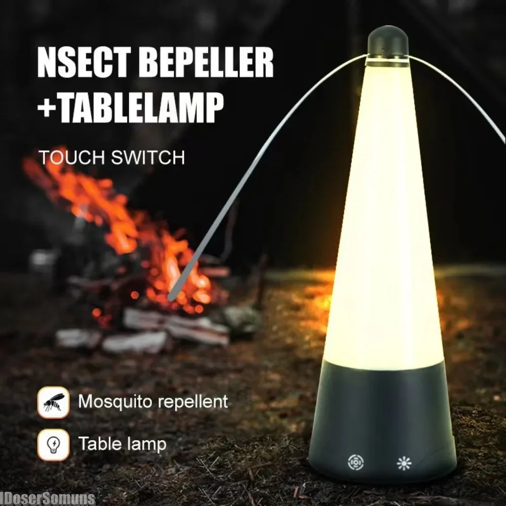 USB Recharge LED Table Lamps Fan Leaf Mosquito Repeller Fly Trap Zapper Insect Killer Household Pest Repellent Table Fan Outdoor