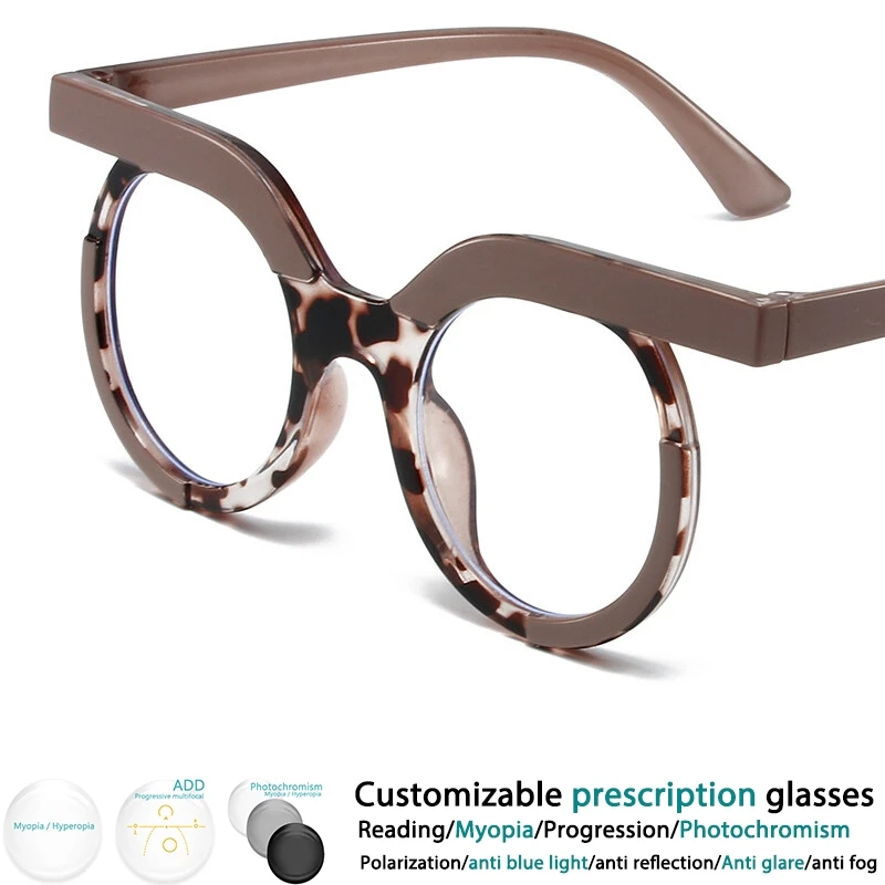 Round Owl Style Blue Light Glasses | Unisex Clear Optical Frames | Prescription Customizable Eyewear   FREE SHIPPING 👓✨