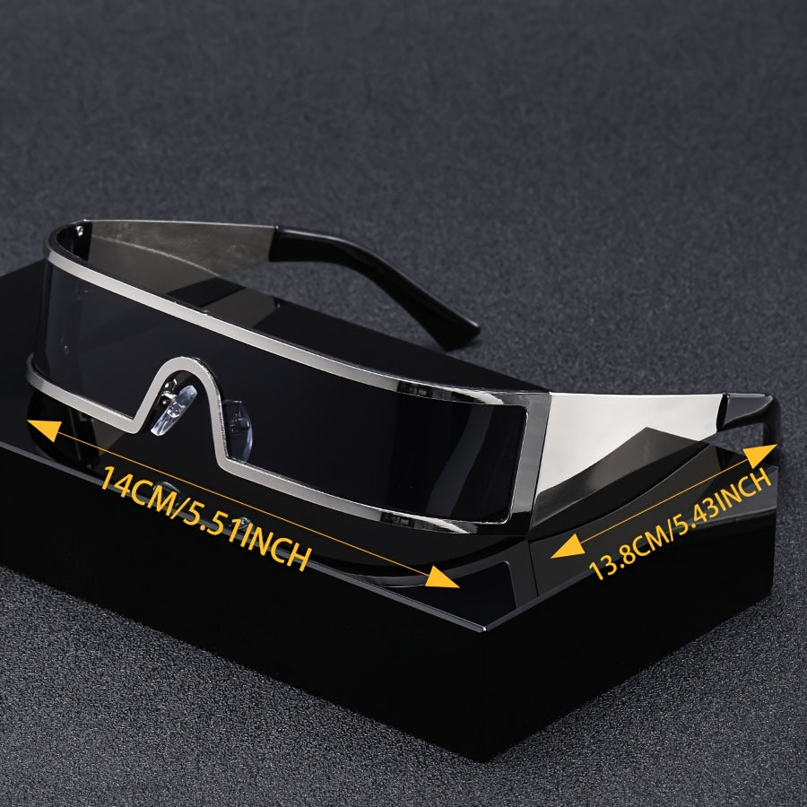 Premium Cyberpunk Style Men's Sunglasses, Fashionable Futuristic Tech-Inspired Narrow Frame Eyewear, Suitable for Parties and Holiday Gifting