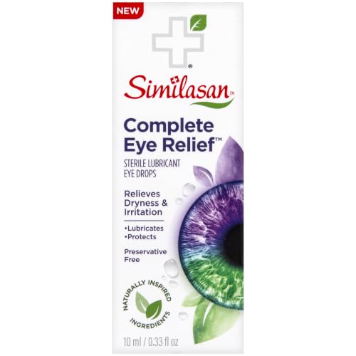 Similasan Complete Eye Relief Drops, Lubricates and Protects, Naturally Inspired Ingredients for Multi-Symptom Eye Discomfort, Preservative-Free, Ectoin Enhanced, Contact Lens Friendly, 0.33 FL.OZ