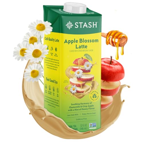 STASH Apple Blossom Latte Tea Concentrate Dairy-Free Plant-Based Chamomile Caffeine-Free -Free Shipping