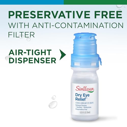 Similasan Dry Eye Relief Drops, Instant and Lasting Relief, Naturally Inspired Ingredients for Dry, Irritated Eyes, with Hyaluronate, Preservative-Free, pH Balanced, Gentle for Sensitive Eyes, 10ml