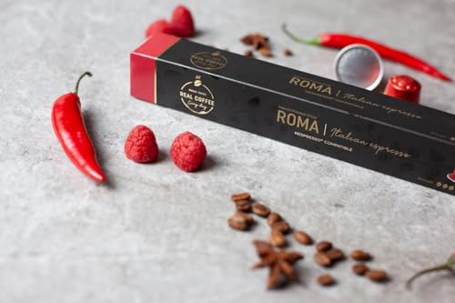 Roma Strong Espresso Coffee Pods for Nespresso Original Line – 100 Aluminum Capsules Extra Dark Intense Italian Flavor | Free Shipping