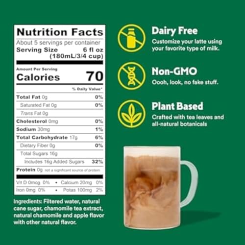 STASH Apple Blossom Latte Tea Concentrate Dairy-Free Plant-Based Chamomile Caffeine-Free -Free Shipping