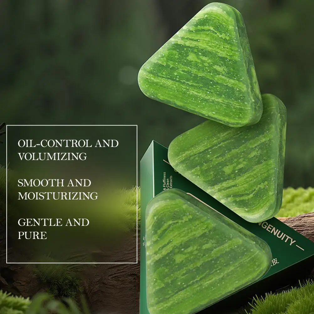 Usman Grass Shampoo Soap Cypress Leaf Polygonatum Herbal Plant Extract Refreshing Clean Oil Control & Itching 120g