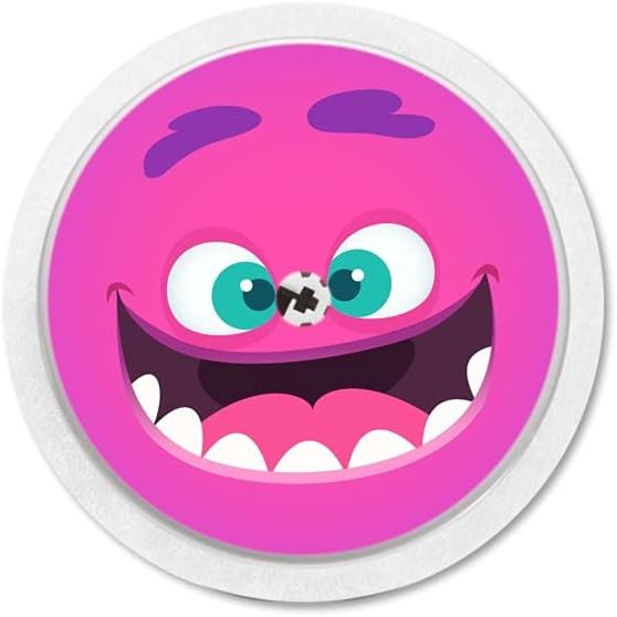 MySweetStitch Freestyle Libre 1 & 2 Sensor Sticker Set of 4 Sugar Monster   Made in Germany