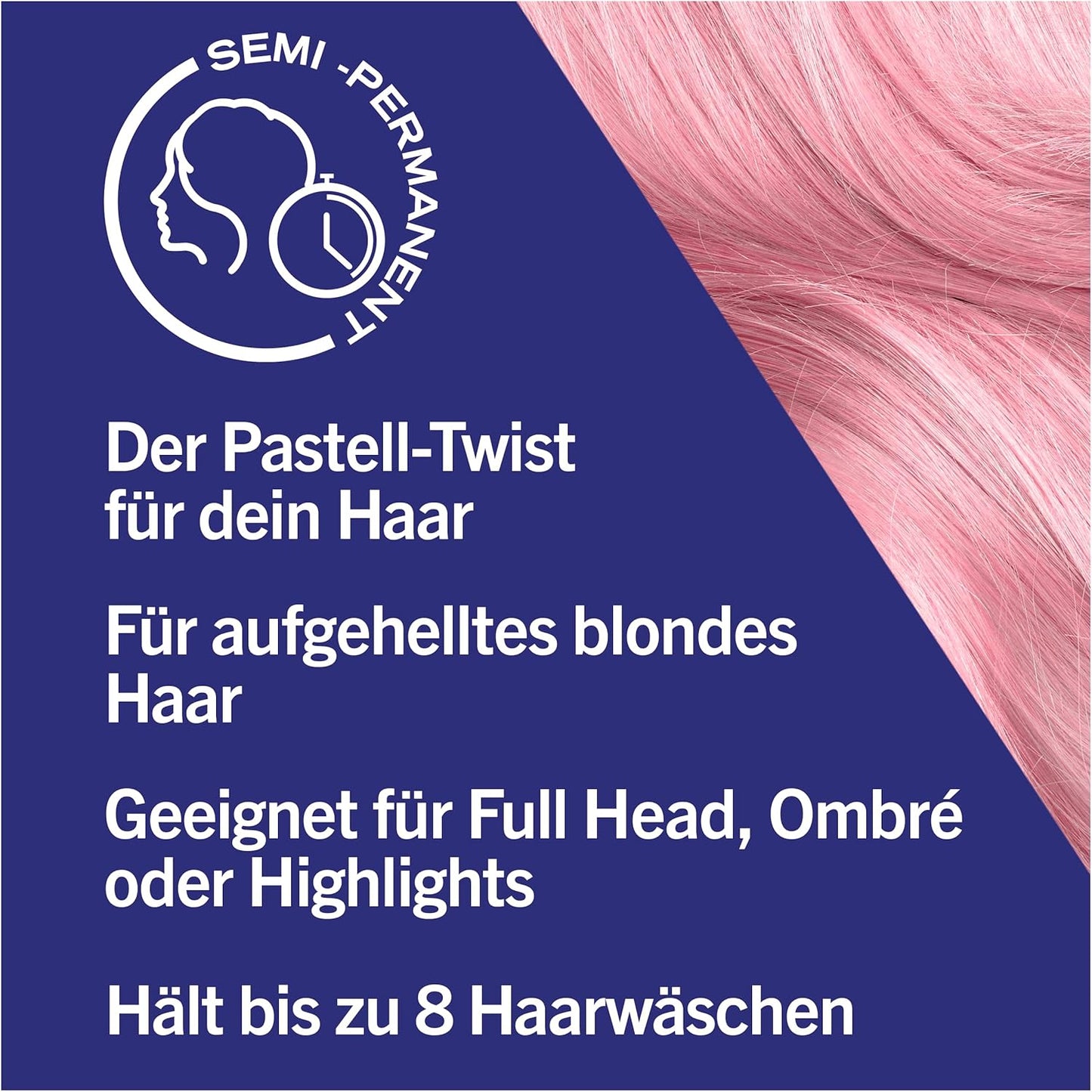 Schwarzkopf LIVE Pretty Pastels Semi-Permanent Hair Colour P123 Rose Gold (3 x 142.5 ml),