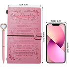 Granddaughter Gift Pink Leather Journal & Heart Diamond Pen Set – Keepsake Notebook