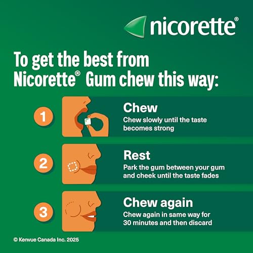 Nicorette Nicotine Ultra Fresh Mint Gum 4mg – 210 Pieces Value Size Smoking Cessation Aid Free Shipping