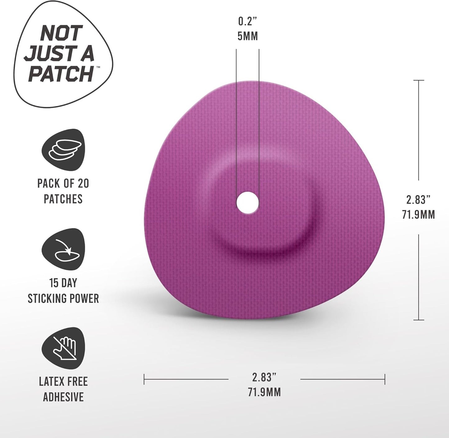 Not Just A Patch Dexcom G7 Adhesive Patches (20 Pack) – Stelo CGM Sensor Patches – Breathable & Sweatproof Design with Precision