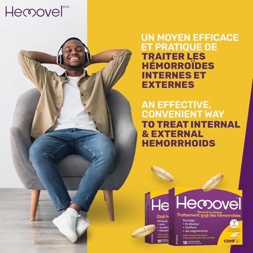 Hemovel Oral Treatment Hemorrhoids Clinically Proven Diosmin 600mg 18 Tablets | Free Shipping