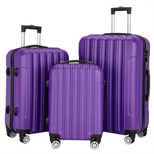 3-Pcs Luggage Sets, ABS Lightweight Suitcase Sets with TSA Lock & Spinner Wheels, 20in/ 24in/ 28in