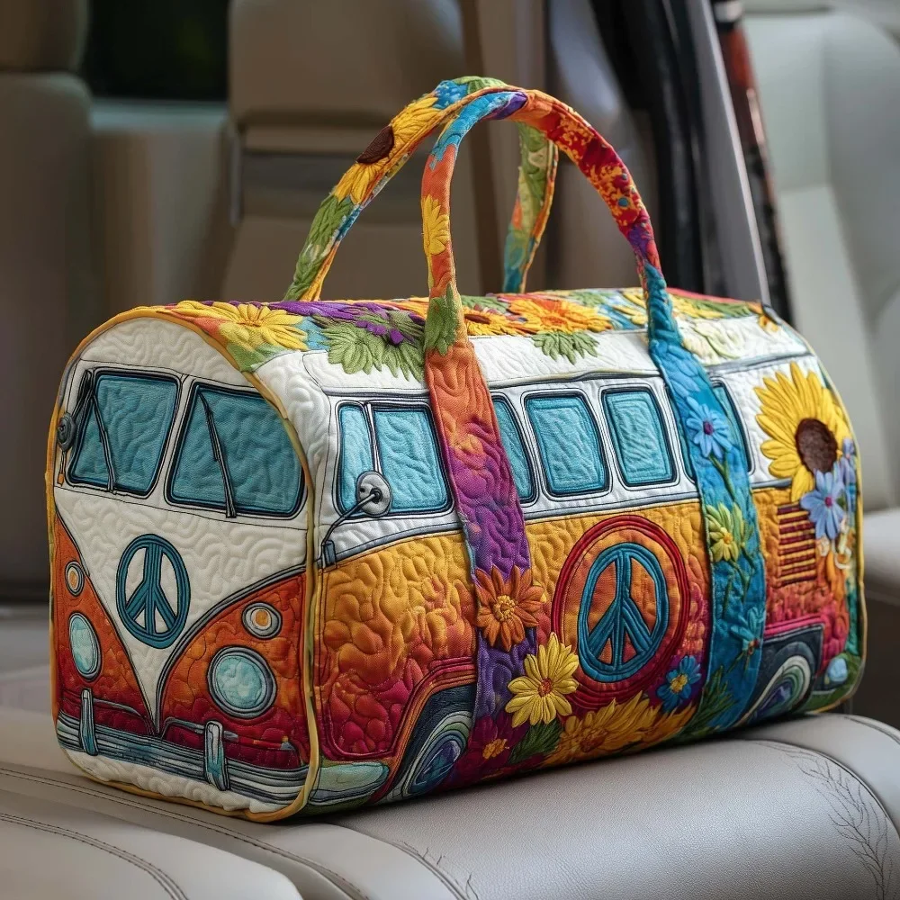 Adjustable Strap Quilted Duffle Bag – Large Capacity 3D Quilted Travel Tote Bag