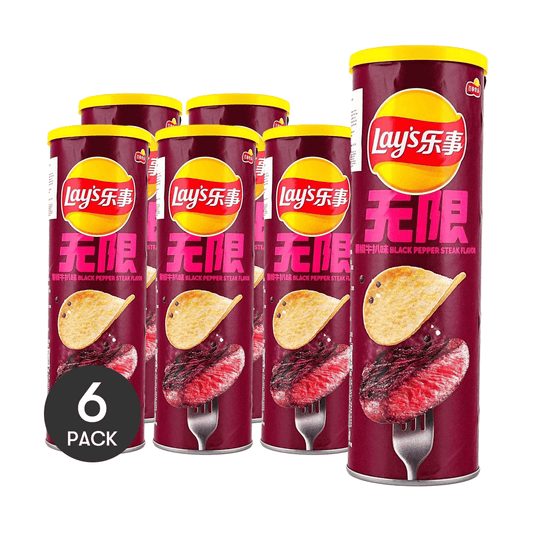 6Packs, Lay's, Black Pepper Rib Eye Steak Potato Chips, 3.17oz/Pack