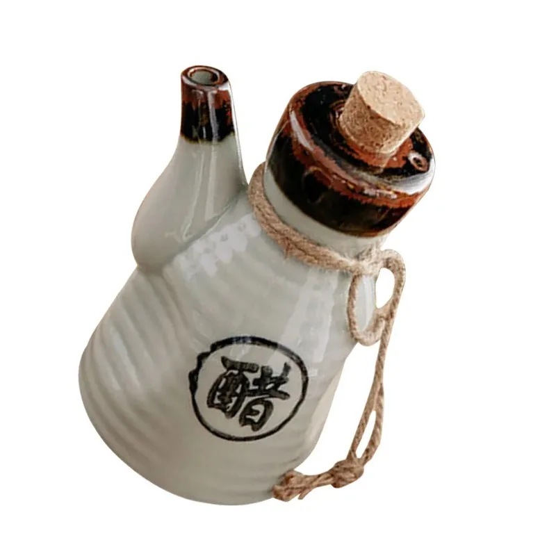 Japanese Style Ceramic Oil Dispenser | Black Soy Sauce & Vinegar Bottle | Condiment Seasoning Jar | FREE SHIPPING 🖤🍶