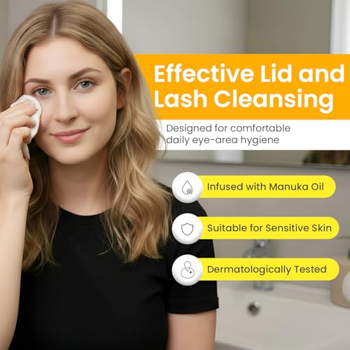 OPTASE Manuka Oil Eyelid Wipes 30 Count – Preservative-Free Eyelid Cleansing Wipes
