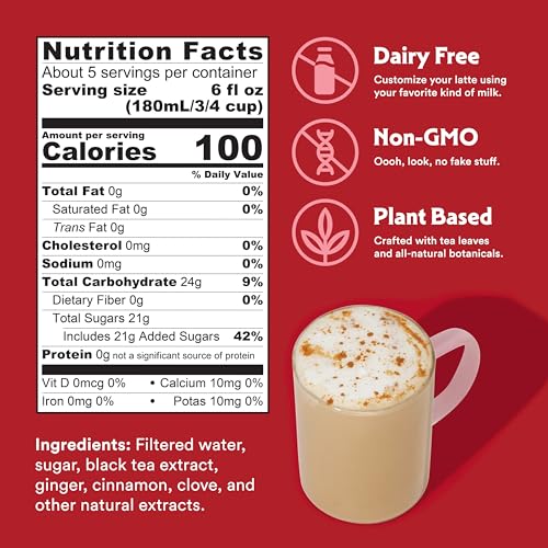 STASH Double Spice Chai Latte Tea Concentrate 32 fl oz | Dairy-Free, Plant-Based, Caffeinated | Free Shipping