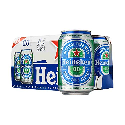 Heineken 0.0% Non Alcohol Beer Pack of 6 11.2 Fl Oz Zero Alcohol