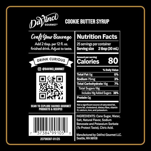 DaVinci Gourmet Cookie Butter Syrup, 25.4 Fluid Ounces (Pack of 4)