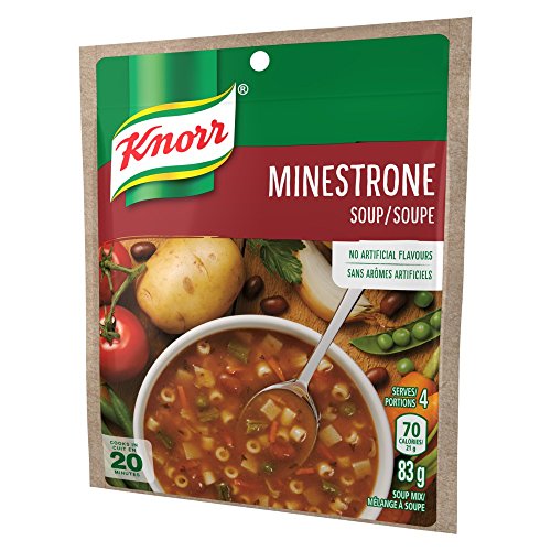 Knorr Minestrone Soup for a quick, delicious soup mix made with sustainably grown tomatoes and no artificial flavours 83 g 12 count