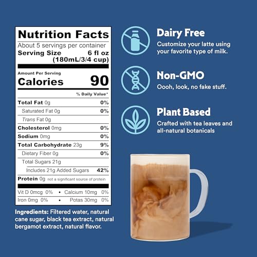 STASH Earl's Delight Latte Tea Concentrate 32 fl oz Dairy-Free Plant-Based Caffeinated free Shipping