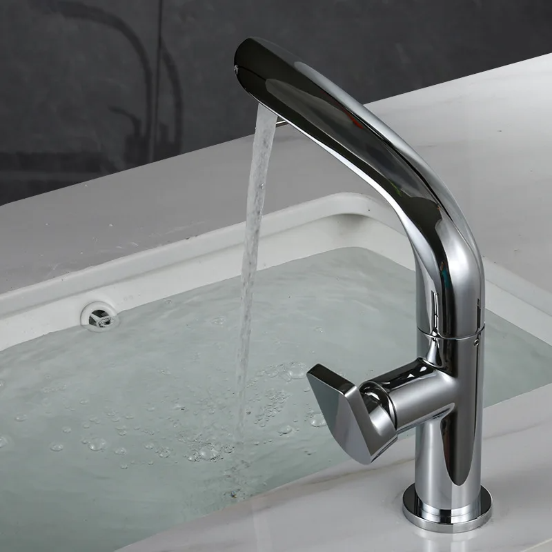 Brushed Gold Basin Faucet Brass Bathroom Faucet Mixer Tap Gold Wash basin Faucet Single Handle Hot & Cold Lavotory Faucet