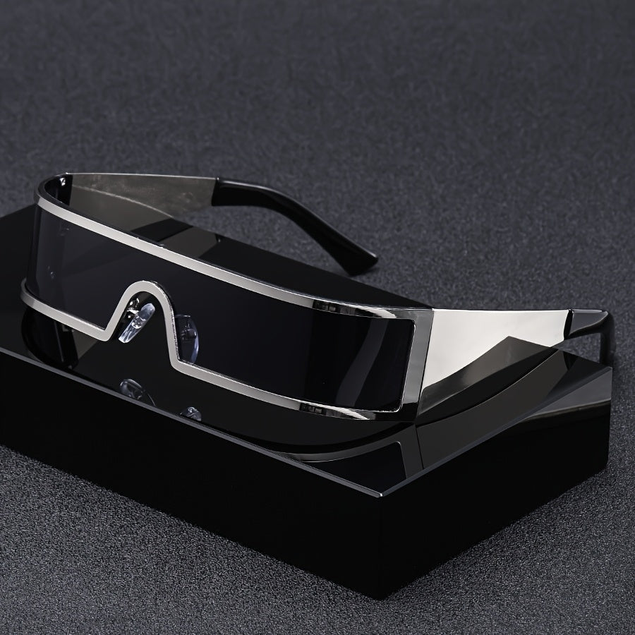 Premium Cyberpunk Style Men's Sunglasses, Fashionable Futuristic Tech-Inspired Narrow Frame Eyewear, Suitable for Parties and Holiday Gifting
