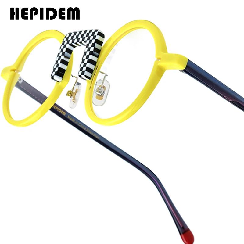 HEPIDEM   Multicolor Acetate Eyeglass Frames | Round Heart Design | Unisex Optical Spectacles | FREE SHIPPING 👓✨