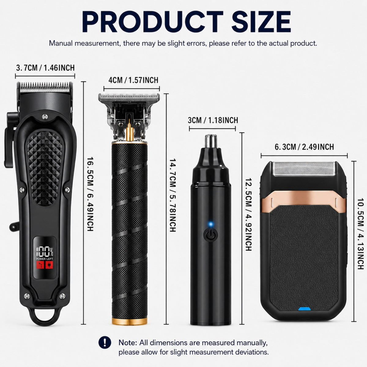 Rechargeable Electric Grooming Kit with LCD Display — Portable Men's Trimmer Set