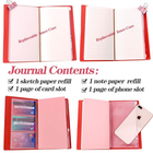 Granddaughter Gift Pink Leather Journal & Heart Diamond Pen Set – Keepsake Notebook