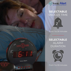 Sonic Bomb® The Loudest Alarm Clock with Powerful Bed Shaker Attachment – Black