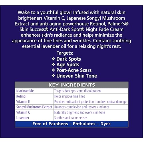 Palmer's Skin Success Anti-Dark Spot Nighttime Fade Cream with Retinol & Niacinamide | Free Shipping
